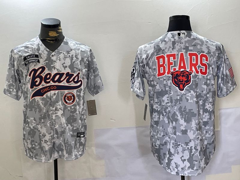 Men Chicago Bears Blank Nike Arctic Camo 2024 Salute to Service Limited NFL Jersey style 2->new york mets->MLB Jersey